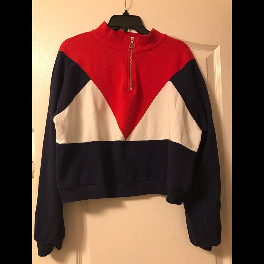 ASOS||Retro Color Block Half-Zip Pull Over